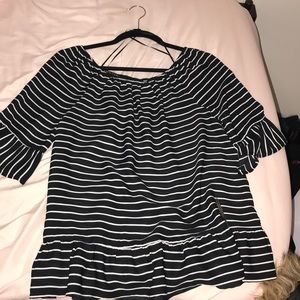 Striped off the shoulder blouse